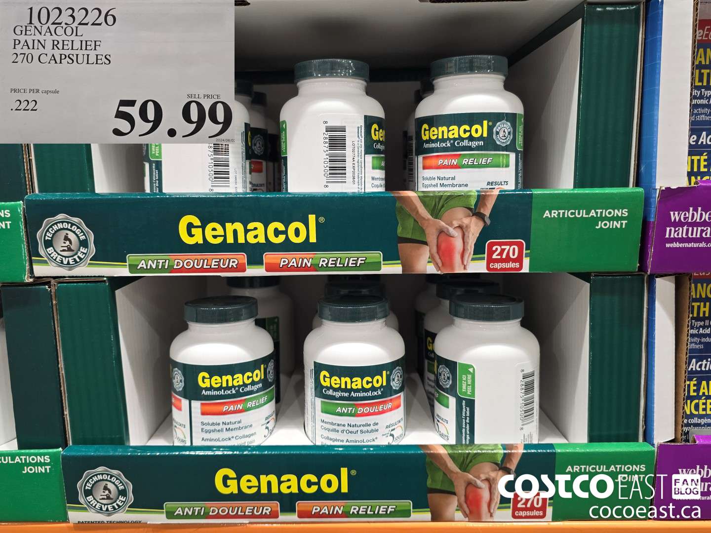 1023226 GENACOL PAIN RELIEF 270 CAPSULES $59.99