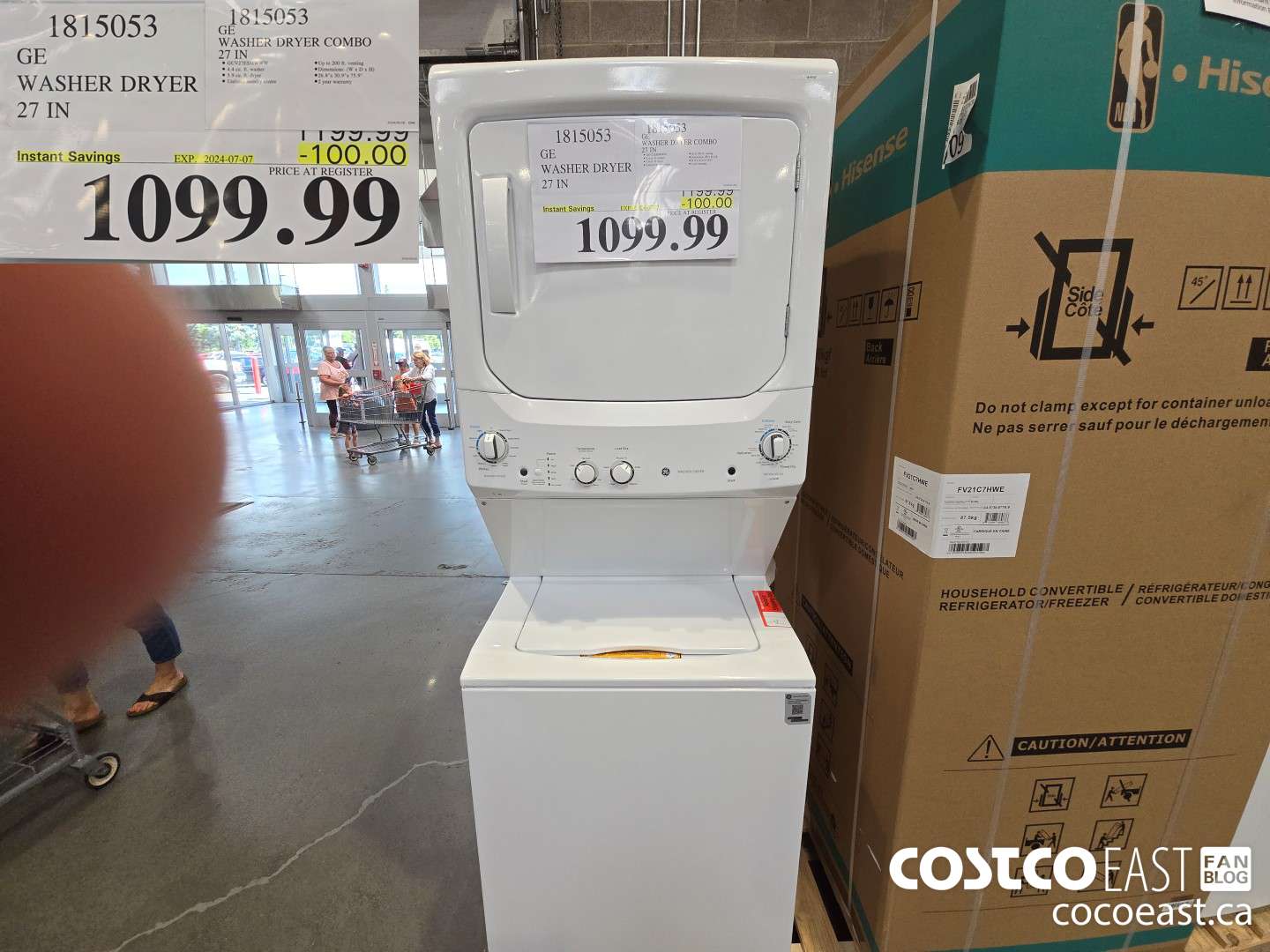 1815053 GE WASHER DRYER COMBO 27 IN ($100.00 INSTANT SAVINGS EXPIRES ON 2024-07-07) $1099.99