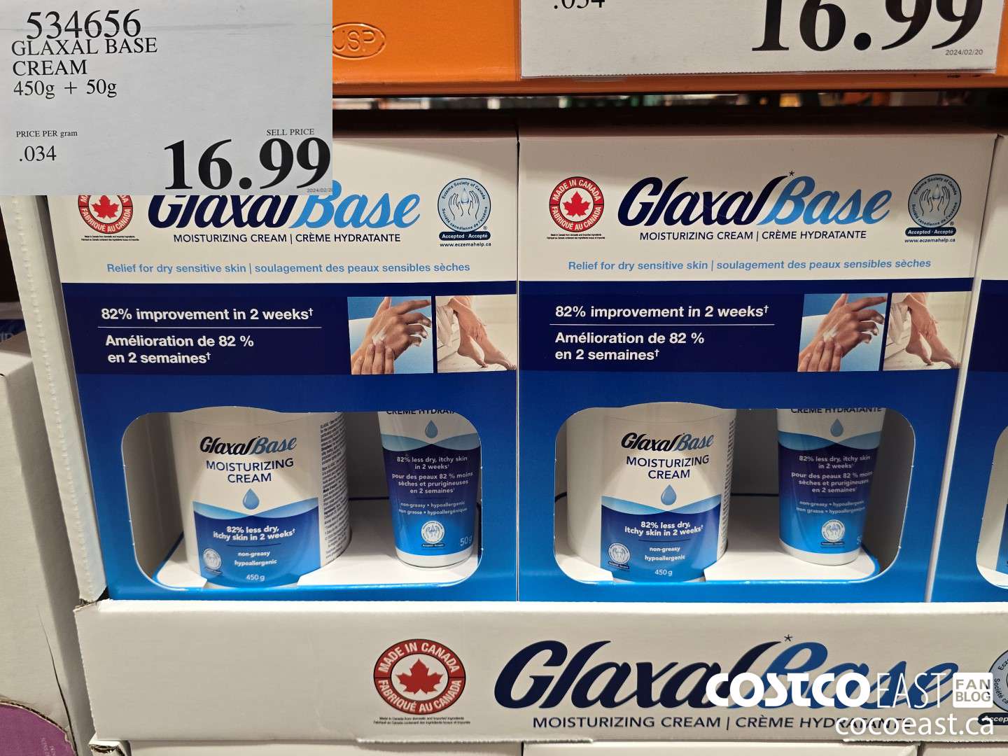534656 GLAXAL BASE CREAM 450G + 50G $16.99