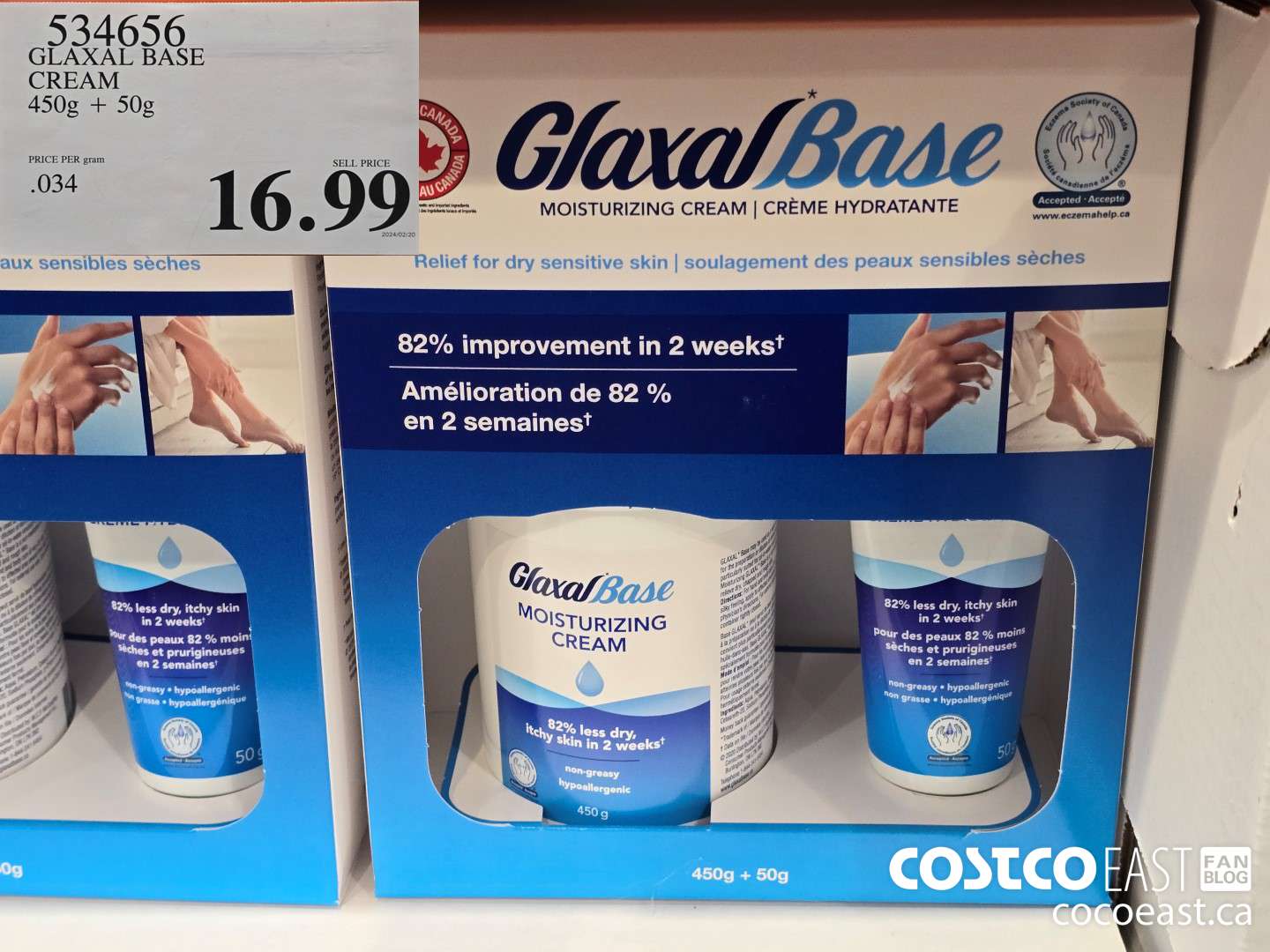 534656 GLAXAL BASE CREAM 450G + 50G $16.99