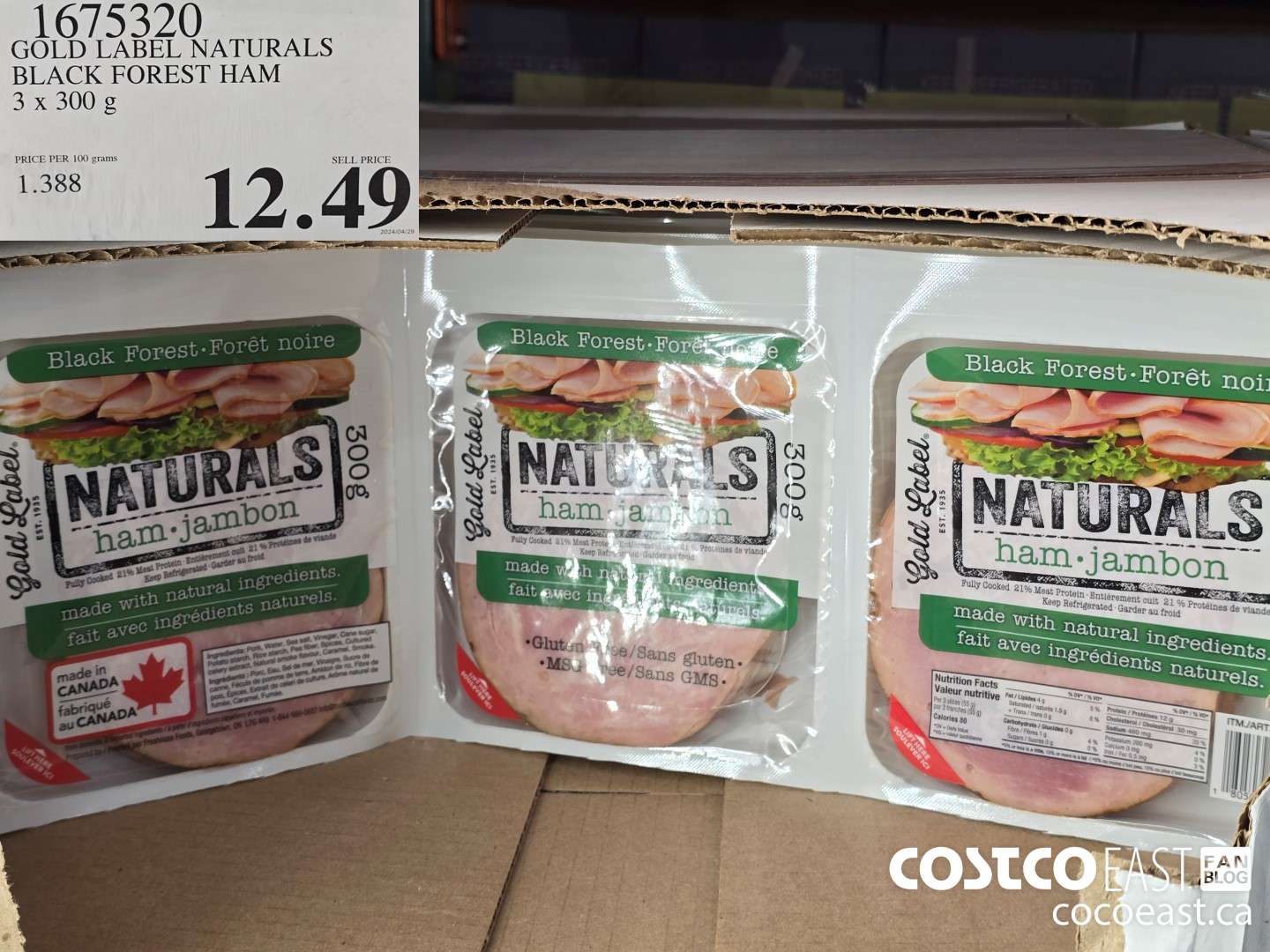 1675320 GOLD LABEL NATURALS BLACK FOREST HAM 3 x 300 g $12.49