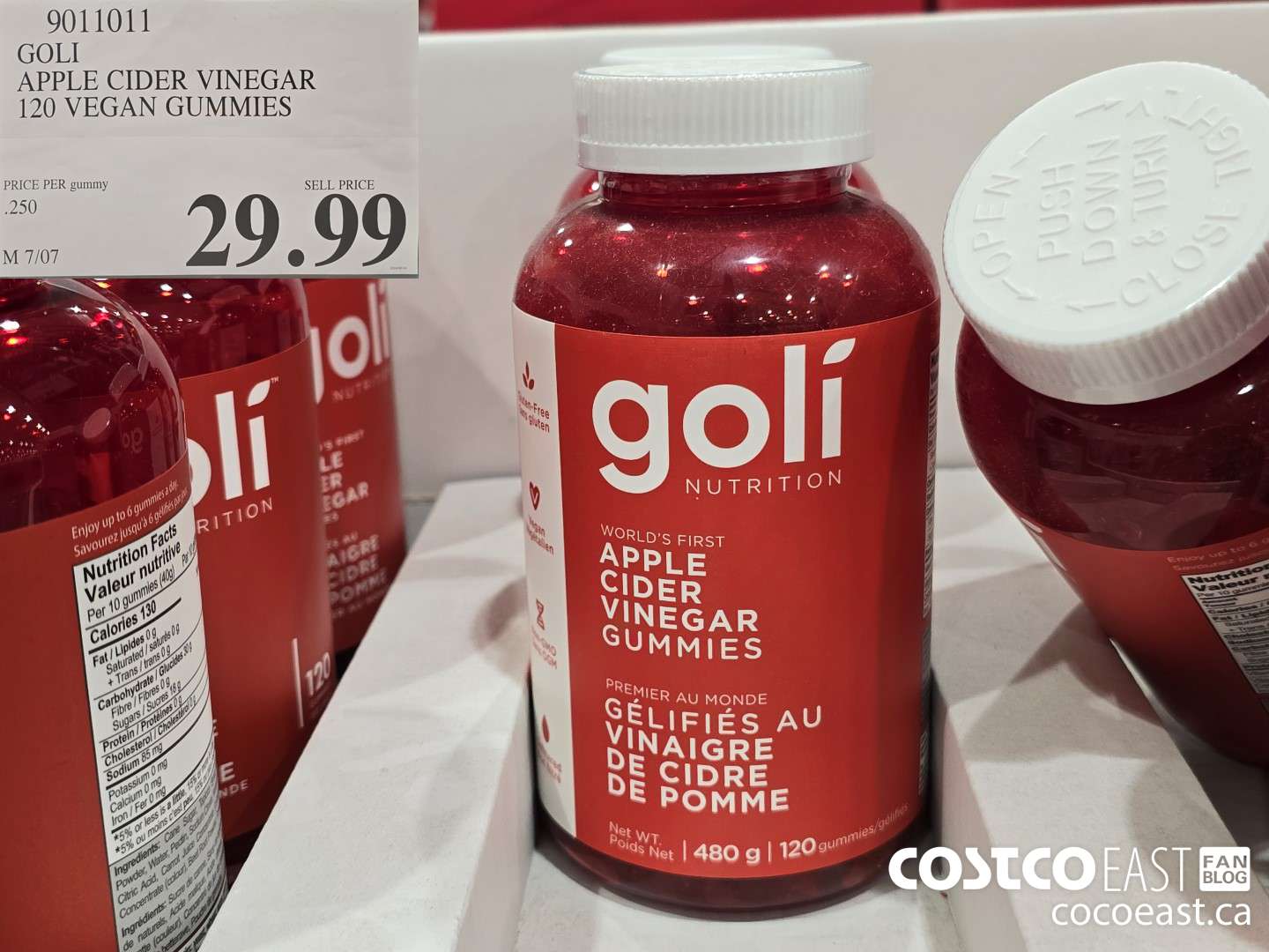 9011011 GOLI APPLE CIDER VINEGAR 120 VEGAN GUMMIES $29.99