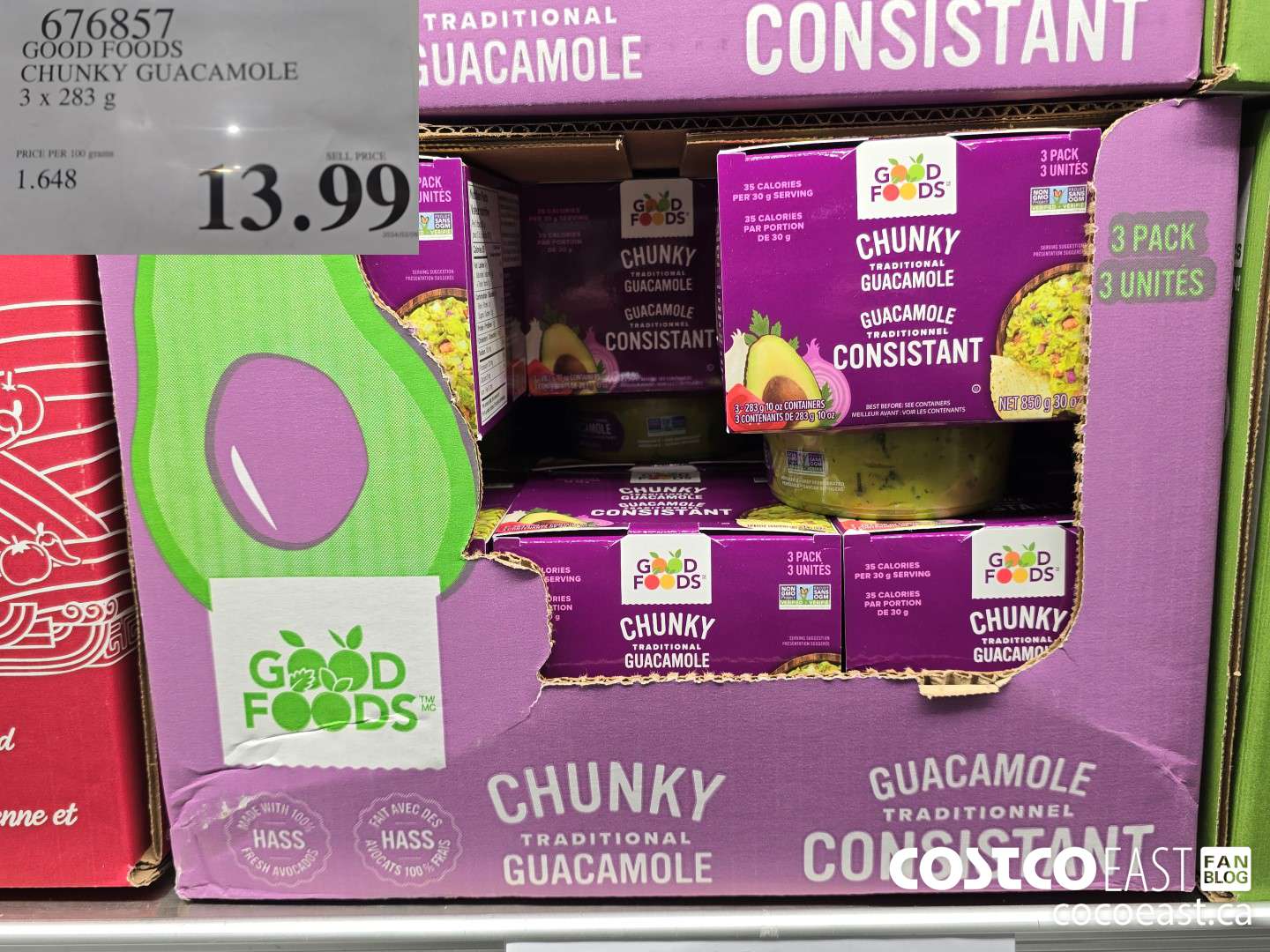 676857 GOOD FOODS CHUNKY GUACAMOLE 3 X 283 G $13.99