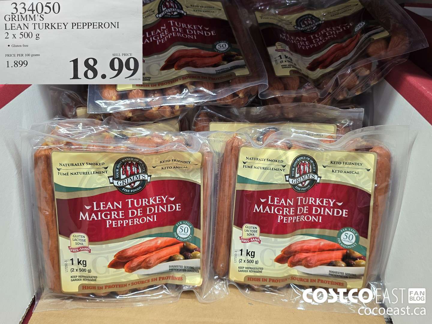 334050 GRIMM'S LEAN TURKEY PEPPERONI 2 X 500 G $18.99