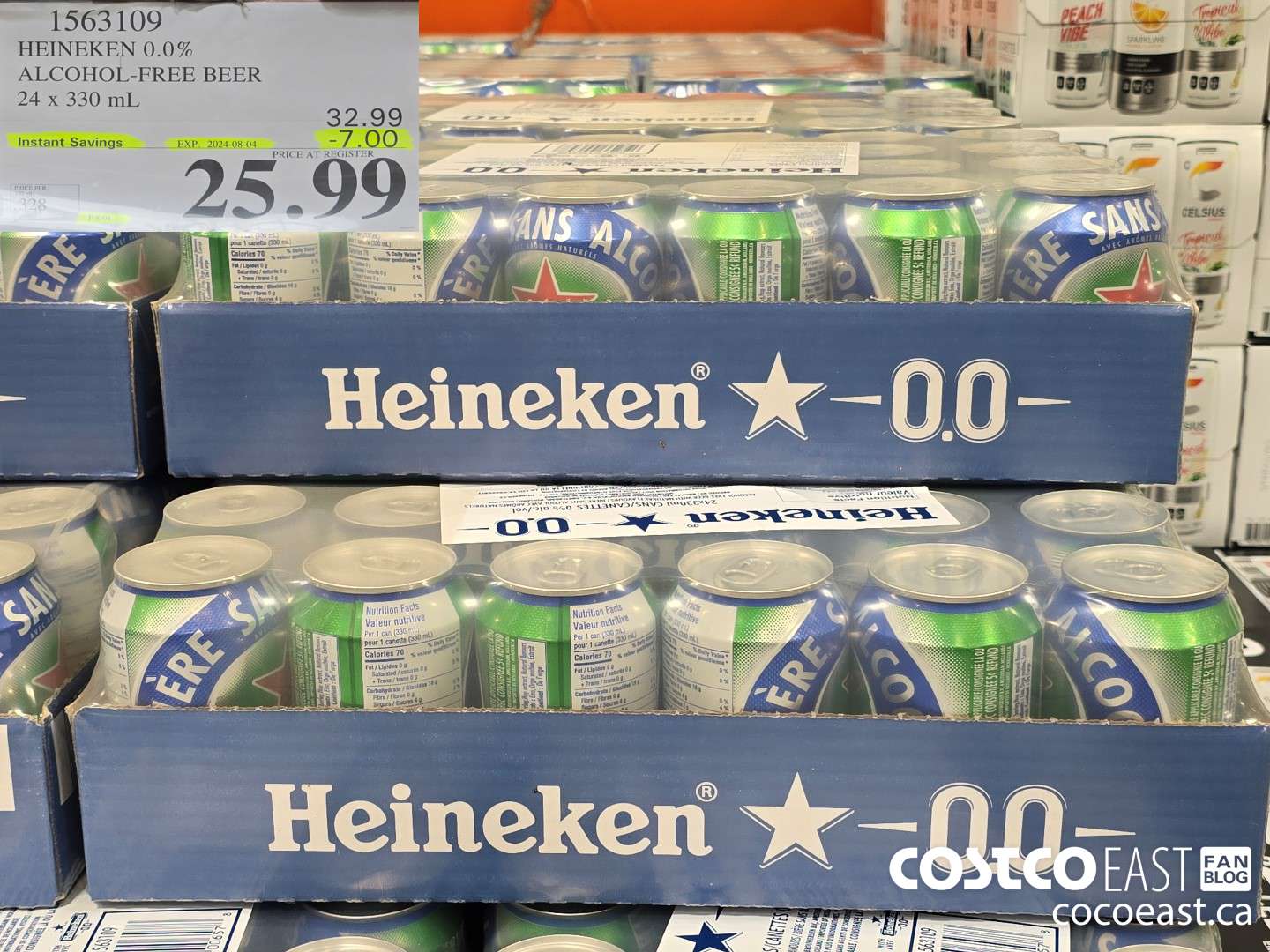 1563109 HEINEKEN 0.0% ALCOHOL-FREE BEER 24 x 330 mL ($7.00 INSTANT SAVINGS EXPIRES ON 2024-08-04) $25.99