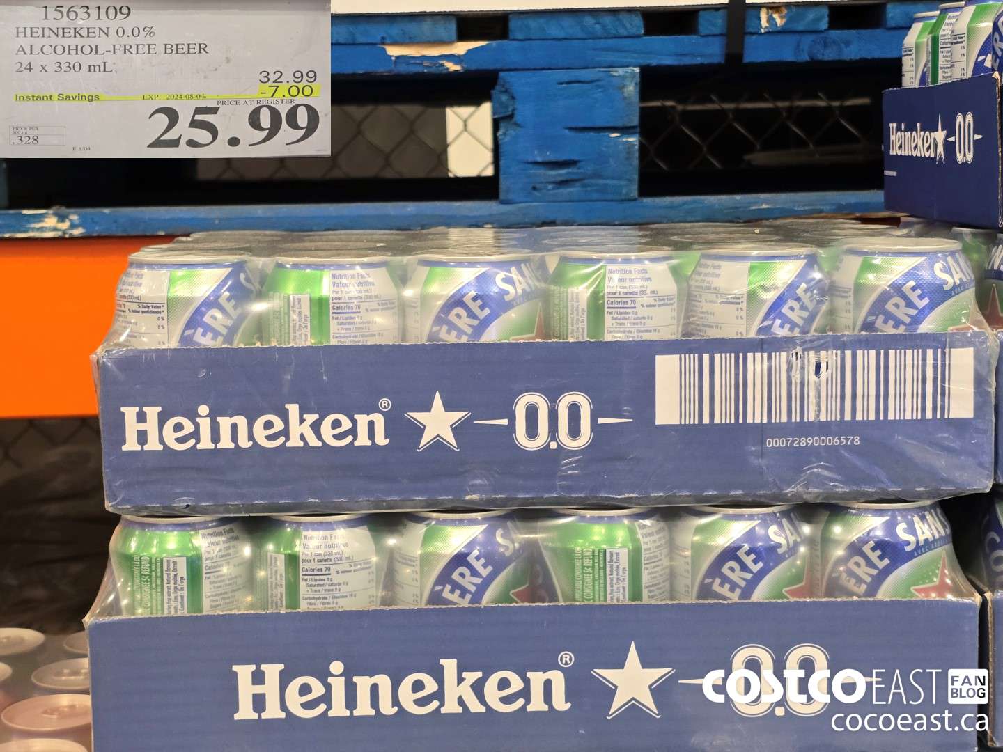 1563109 HEINEKEN 0.0% ALCOHOL-FREE BEER 24 x 330 mL ($7.00 INSTANT SAVINGS EXPIRES ON 2024-08-04) $25.99