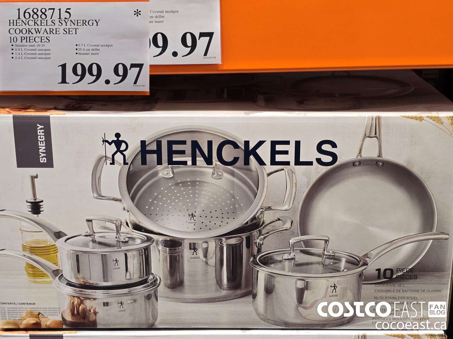 1688715 HENCKELS SYNERGY COOKWARE SET 10 PIECES $199.97