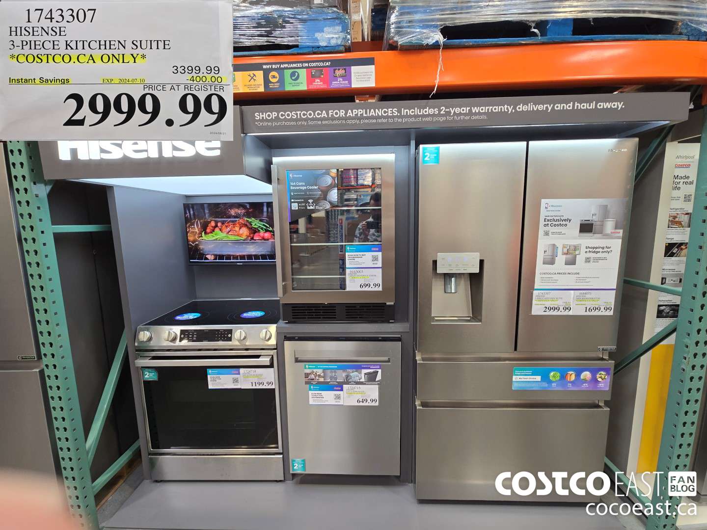 1743307 HISENSE 3-PIECE KITCHEN SUITE *COSTCO.CA ONLY* ($400.00 INSTANT SAVINGS EXPIRES ON 2024-07-10) $2999.99