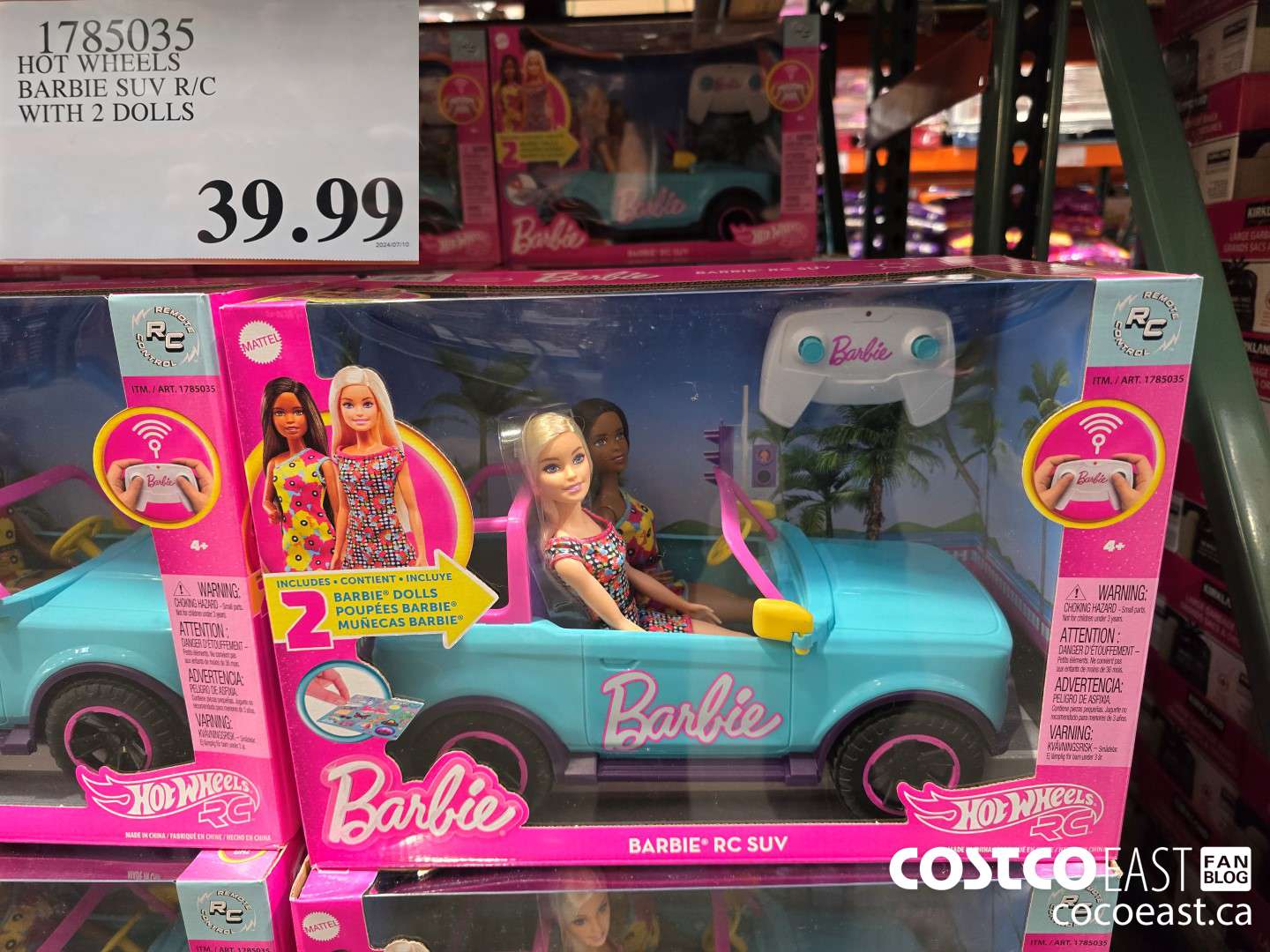 1785035 HOT WHEELS BARBIE SUV R/C WITH 2 DOLLS $39.99