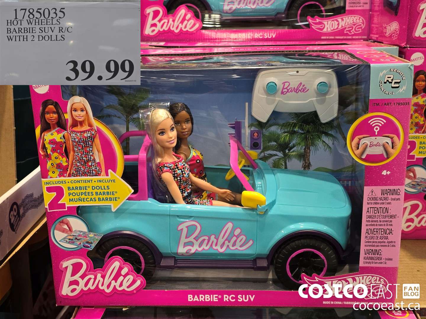 1785035 HOT WHEELS BARBIE SUV R/C WITH 2 DOLLS $39.99