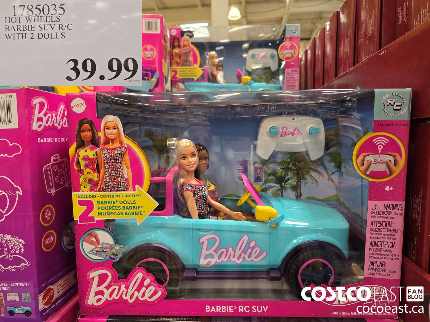 1785035 HOT WHEELS BARBIE SUV R/C WITH 2 DOLLS $39.99