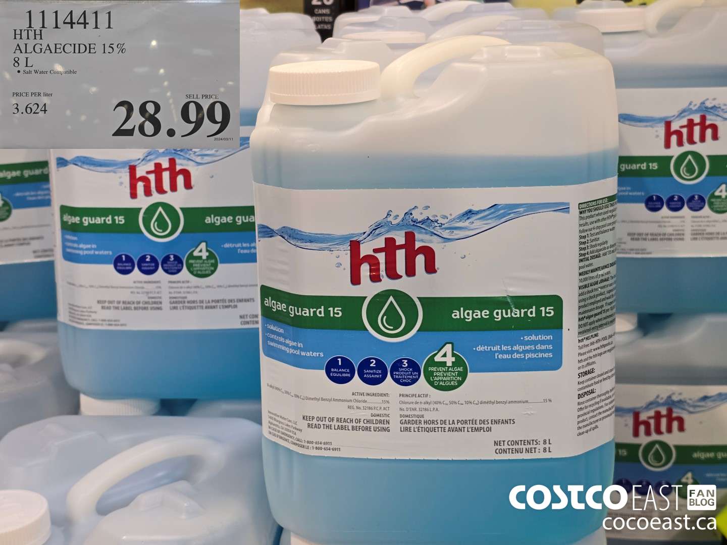 1114411 HTH ALGAECIDE 15 % 8L $28.99