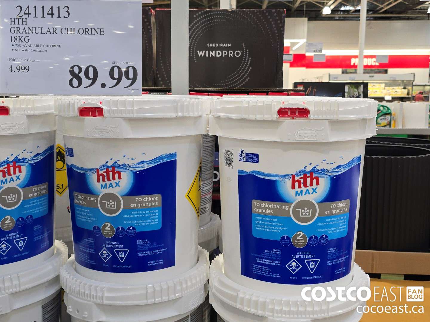 2411413 HTH GRANULAR CHLORINE 18 KG $89.99
