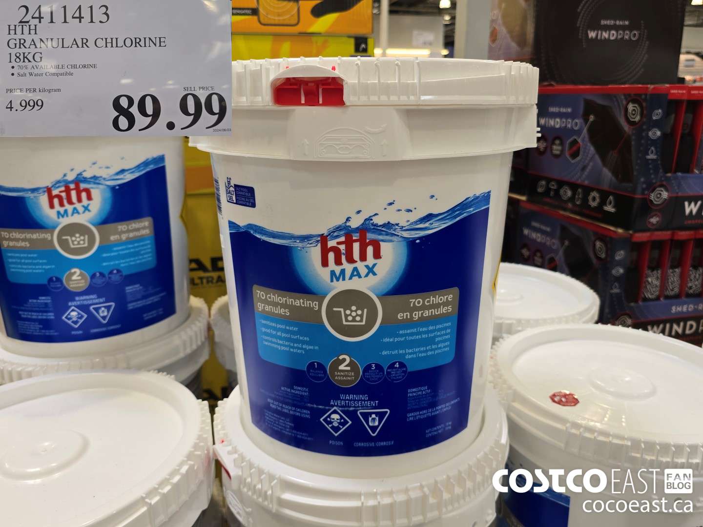 2411413 HTH GRANULAR CHLORINE 18 KG $89.99