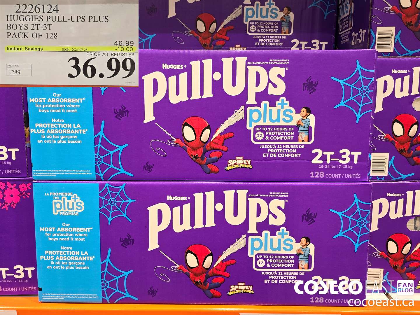 2226124 HUGGIES PULL-UPS PLUS BOYS 2T-3T PACK OF 128 ($10.00 INSTANT SAVINGS EXPIRES ON 2024-07-28) $36.99