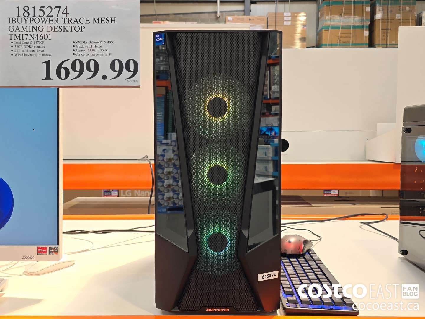1815274 IBUYPOWER TRACE MESH GAMING DESKTOP TMI7N4601 $1699.99