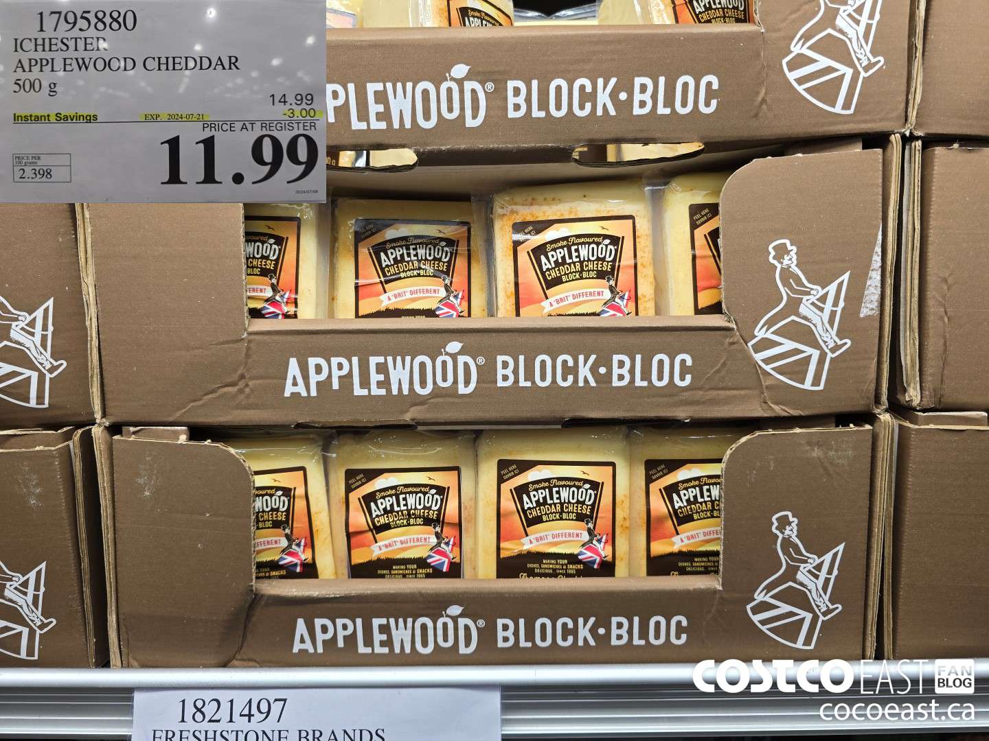 1795880 ICHESTER APPLEWOOD CHEDDAR 500 g ($3.00 INSTANT SAVINGS EXPIRES ON 2024-07-21) $11.99