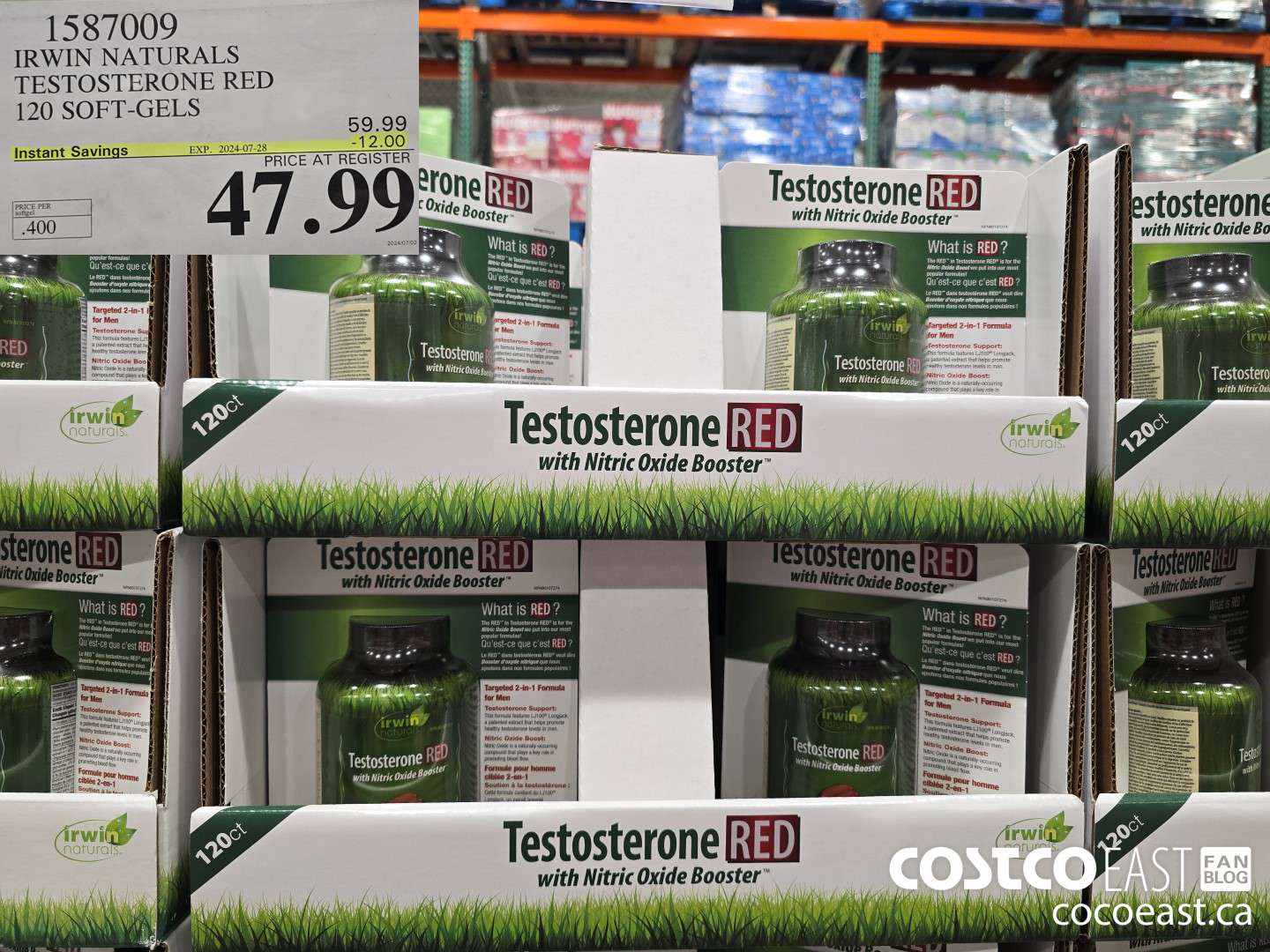 1587009 IRWIN NATURALS TESTOSTERONE RED 120 SOFT-GELS ($12.00 INSTANT SAVINGS EXPIRES ON 2024-07-28) $47.99
