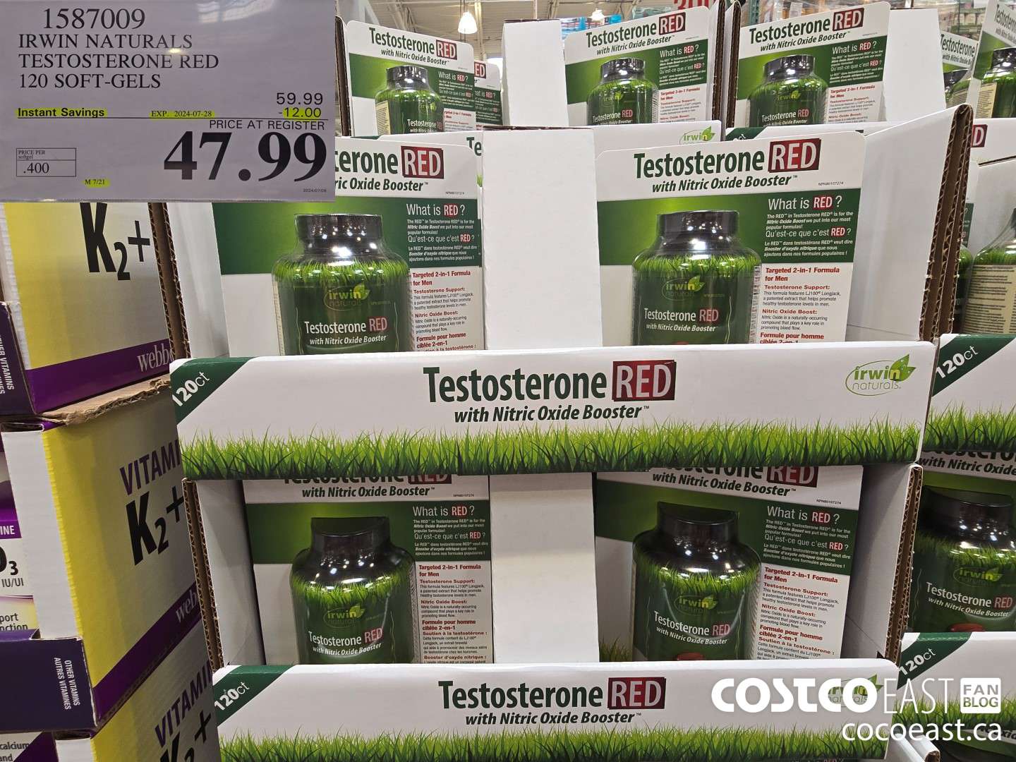 1587009 IRWIN NATURALS TESTOSTERONE RED 120 SOFT-GELS ($12.00 INSTANT SAVINGS EXPIRES ON 2024-07-28) $47.99