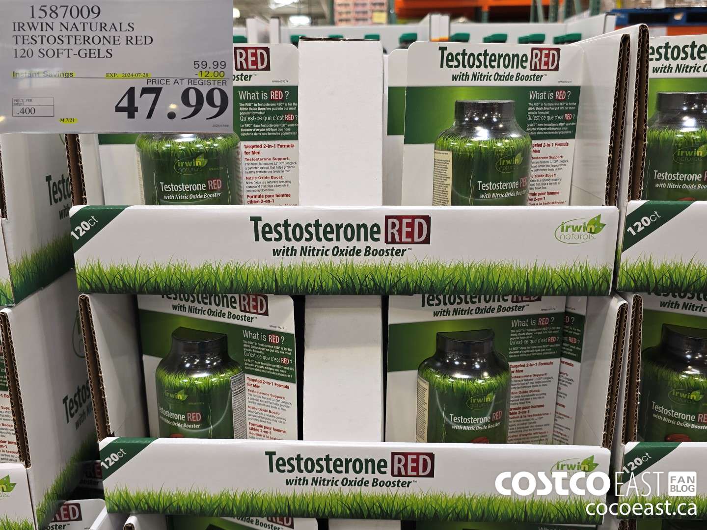 1587009 IRWIN NATURALS TESTOSTERONE RED 120 SOFT-GELS ($12.00 INSTANT SAVINGS EXPIRES ON 2024-07-28) $47.99