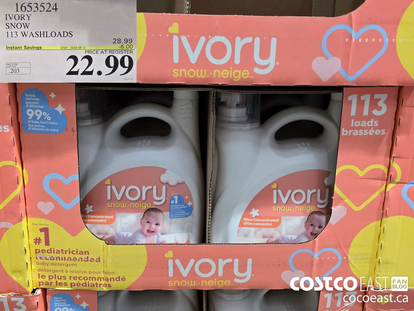 1653524 IVORY SNOW 113 washloads ($6.00 INSTANT SAVINGS EXPIRES ON 2024-08-11) $22.99