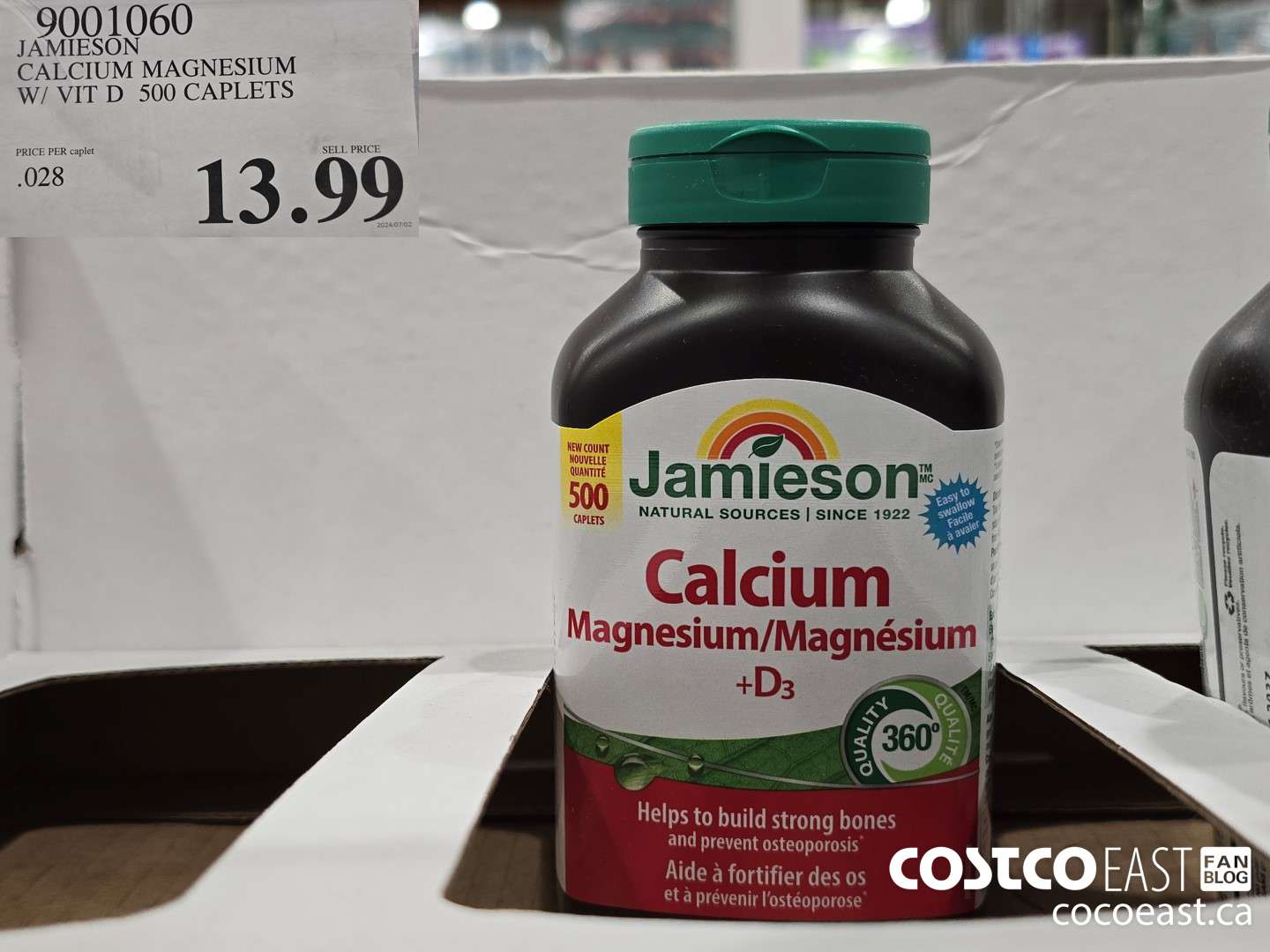 9001060 JAMIESON CALCIUM MAGNESIUM W/ VIT D 500 CAPLETS $13.99