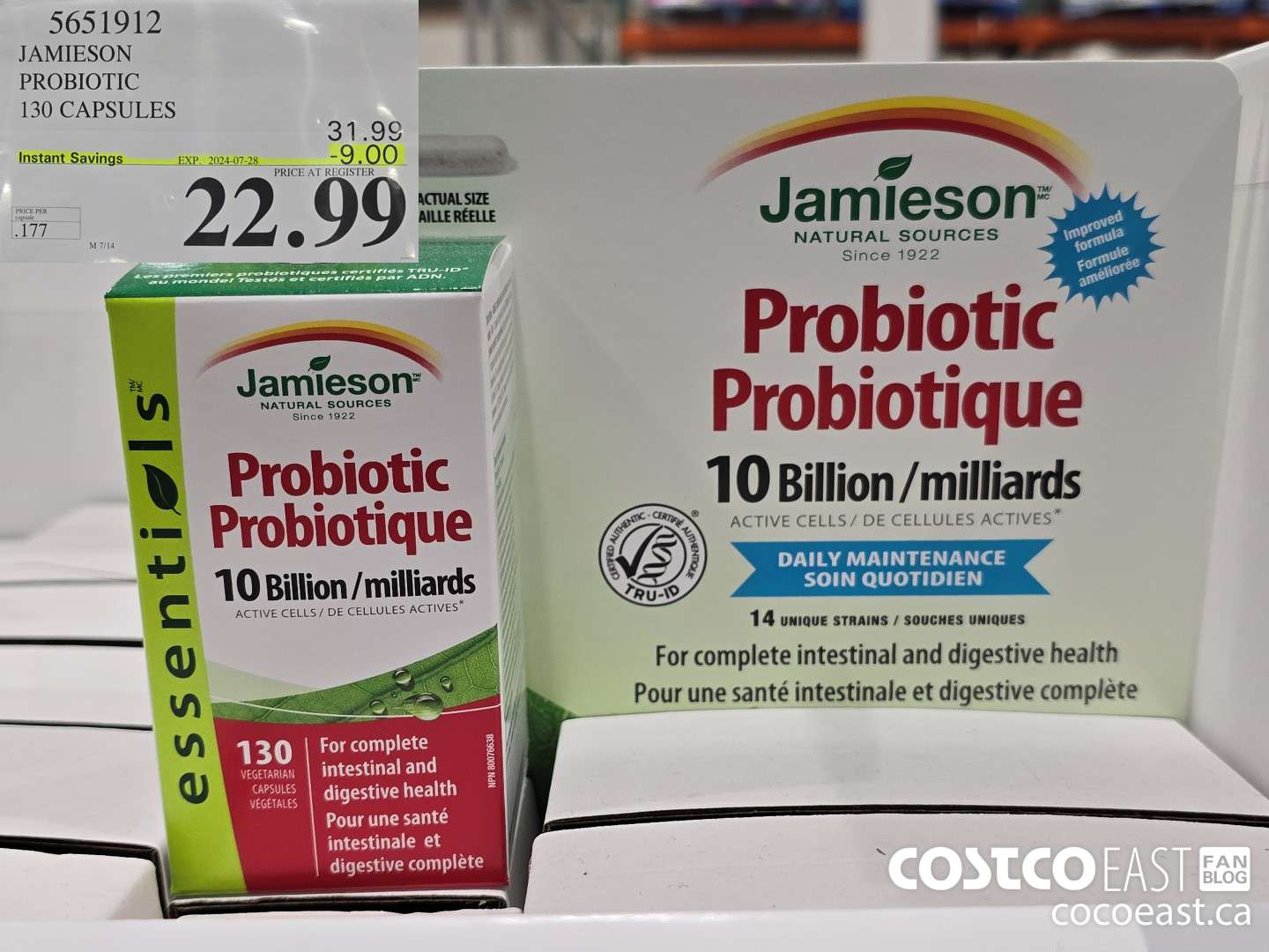 5651912 JAMIESON PROBIOTIC 130 CAPSULES ($9.00 INSTANT SAVINGS EXPIRES ON 2024-07-28) $22.99