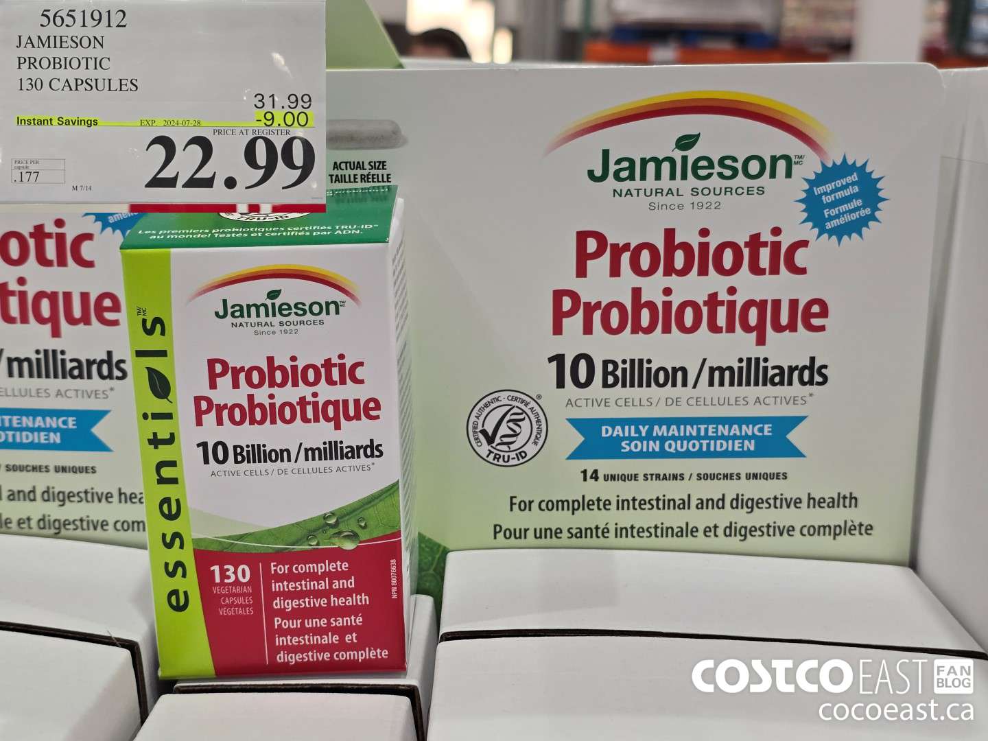 5651912 JAMIESON PROBIOTIC 130 CAPSULES ($9.00 INSTANT SAVINGS EXPIRES ON 2024-07-28) $22.99