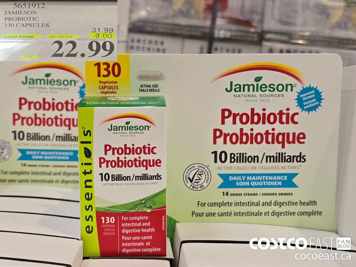 5651912 JAMIESON PROBIOTIC 130 CAPSULES ($9.00 INSTANT SAVINGS EXPIRES ON 2024-07-28) $22.99