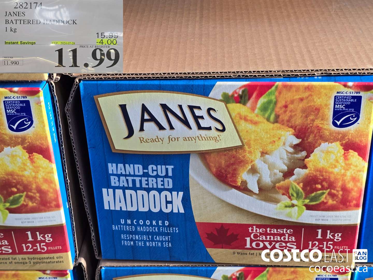 282174 JANES BATTERED HADDOCK 1 KG ($4.00 INSTANT SAVINGS EXPIRES ON 2024-07-28) $11.99