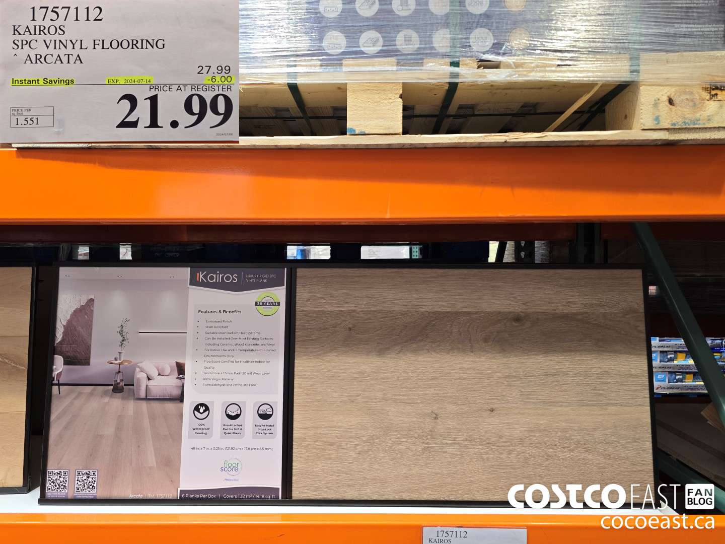 1757112 KAIROS SPC VINYL FLOORING ARCATA ($6.00 INSTANT SAVINGS EXPIRES ON 2024-07-14) $21.99