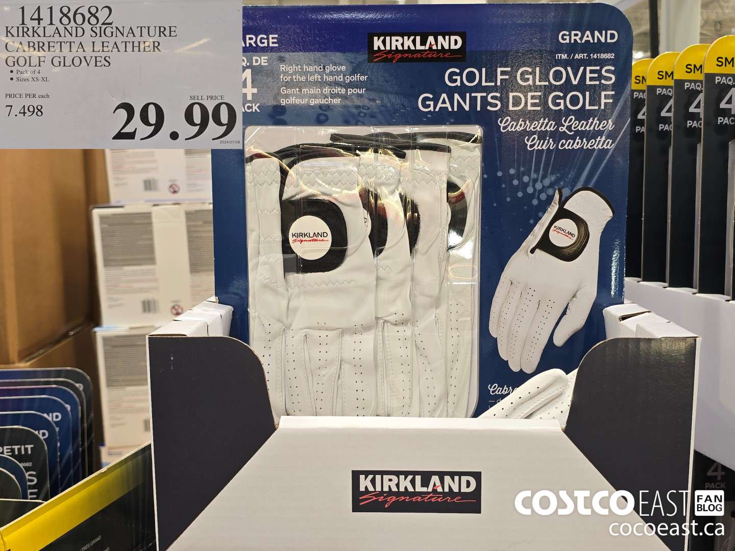 1418682 KIRKLAND SIGNATURES CABRETTA LEATHER GOLF GLOVES $29.99