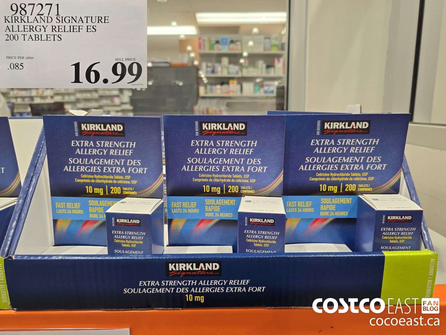 987271 KIRKLAND SIGNATURE ALLERGY RELIEF ES 200 TABLETS ($4.00 INSTANT SAVINGS EXPIRES ON 2024-04-14) $14.99