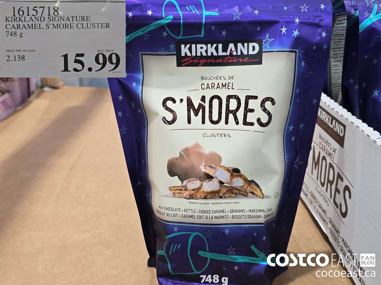 1615718 KIRKLAND SIGNATURE CARAMEL S'MORE CLUSTER 748 g $15.99