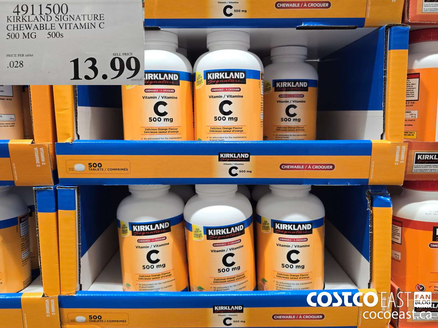 4911500 KIRKLAND SIGNATURE CHEWABLE VITAMIN C 500 MG 500s $13.99