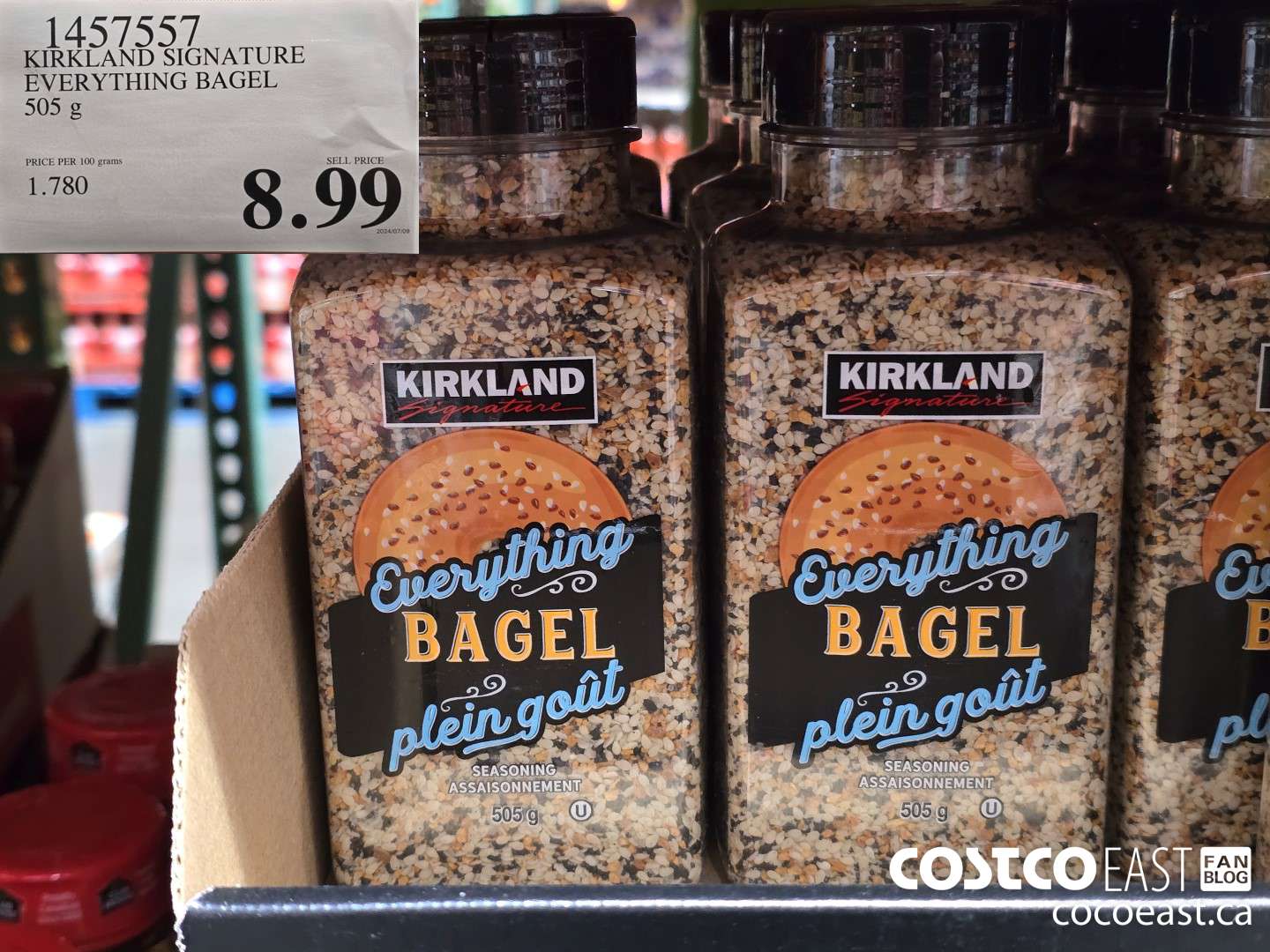 1457557 KIRKLAND SIGNATURE EVERYTHING BAGEL 505 g $8.99