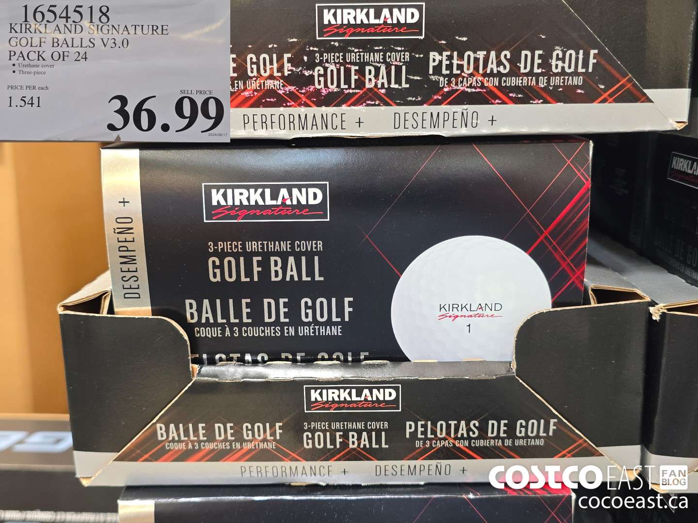 1654518 KIRKLAND SIGNATURE GOLF BALLS V3.0 PACK OF 24 $36.99