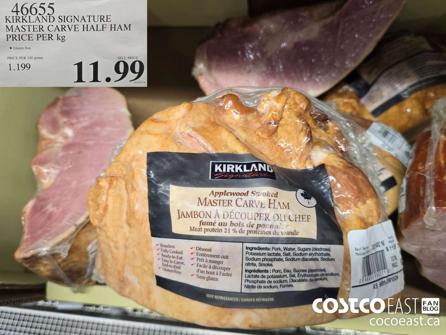46655 KIRKLAND SIGNATURE MASTER CARVE HALF HAM PRICE PER KG $11.99
