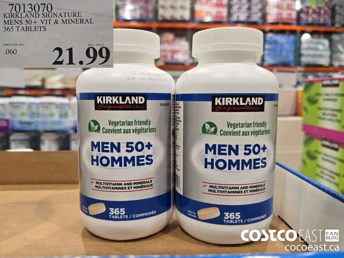 7013070 KIRKLAND SIGNATURE MENS 50+ VIT & MINERAL 365 TABLETS $21.99