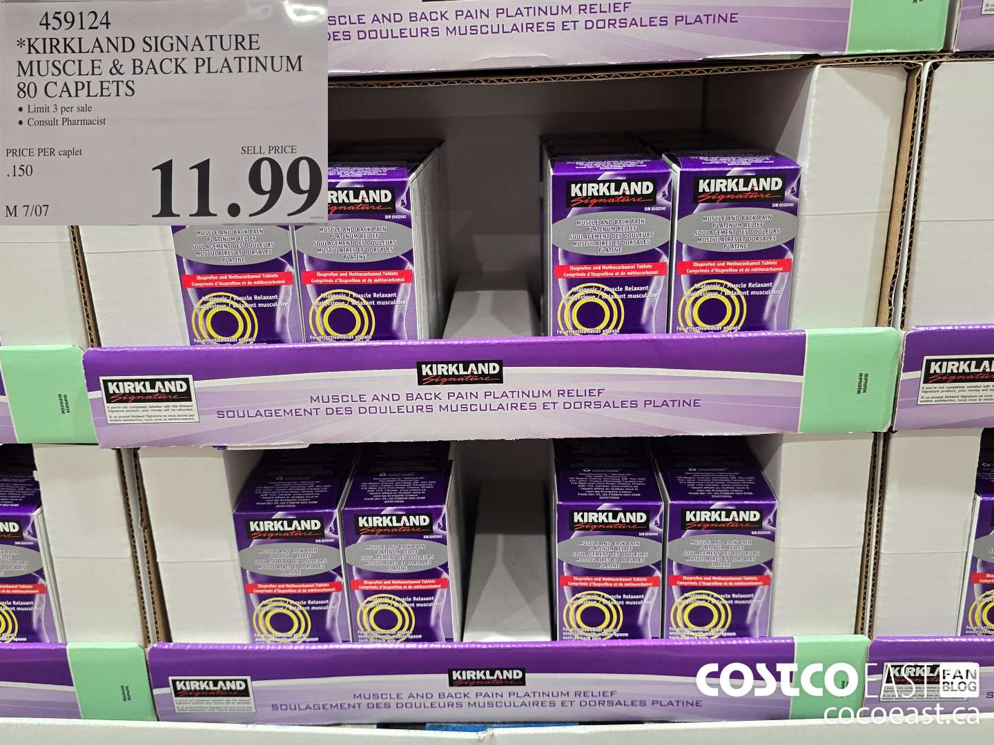 459124 KIRKLAND SIGNATURE MUSCLE & BACK PLATINUM 80 CAPLETS $11.99