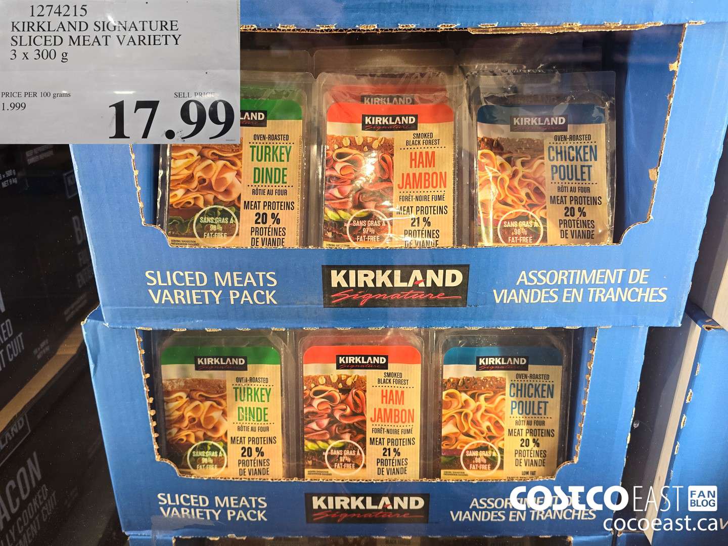 1274215 KIRKLAND SIGNATURE SLICED MEAT VARIETY 3 X 300 G $17.99