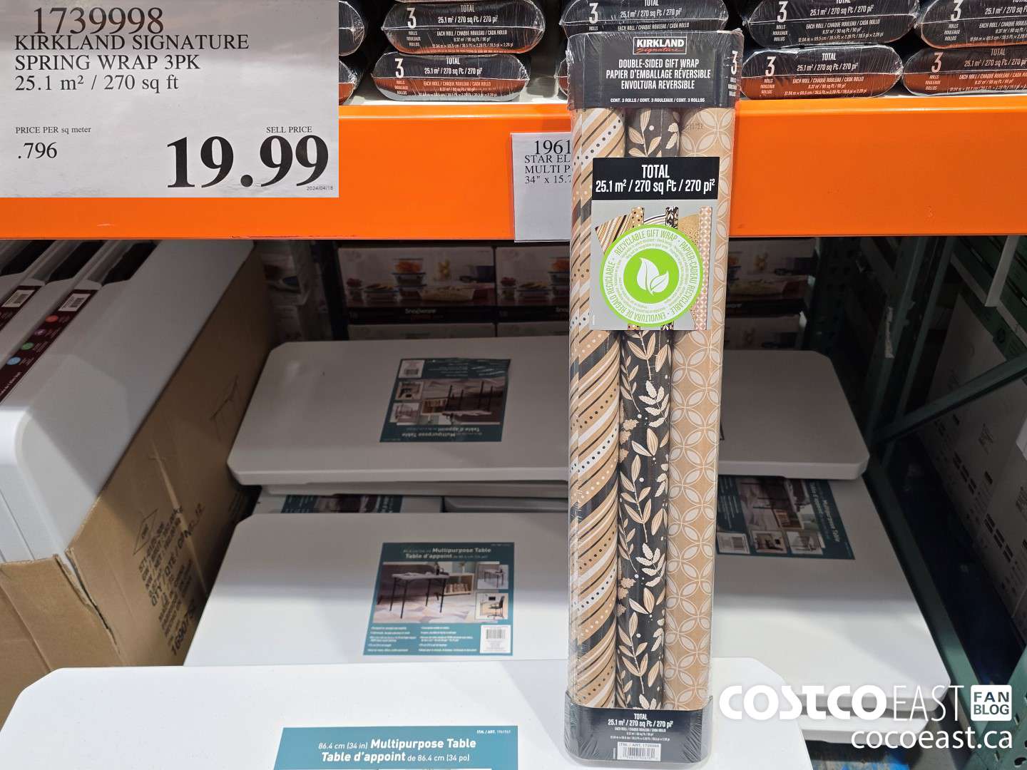 1739998 KIRKLAND SIGNATURE SPRING WRAP 3PK 25.1 M2 / 270 SQ FT $19.99