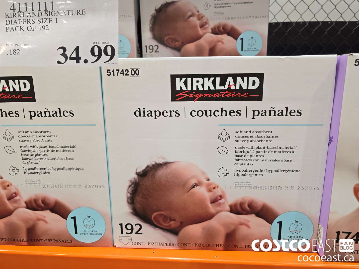 4111111 KIRKLAND SIGNATURE SUPREME DIAPERS SZ 1 PACK OF 192 $34.99