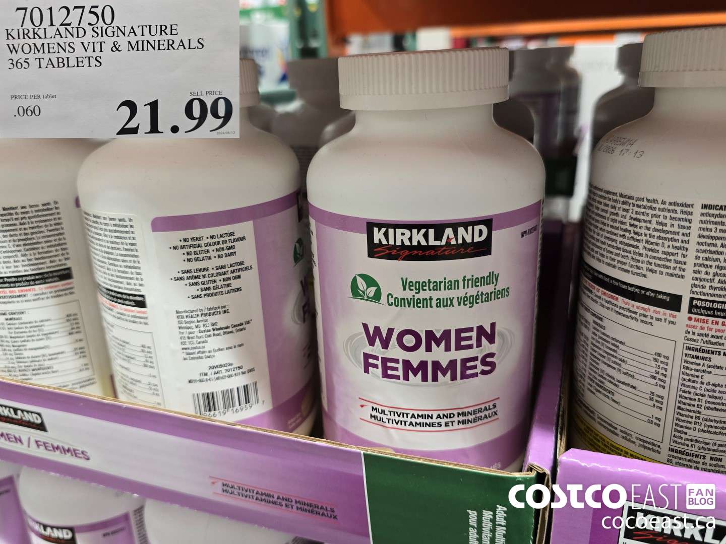 7012750 KIRKLAND SIGNATURE WOMEN VIT & MINERALS 365 TABLETS $21.99