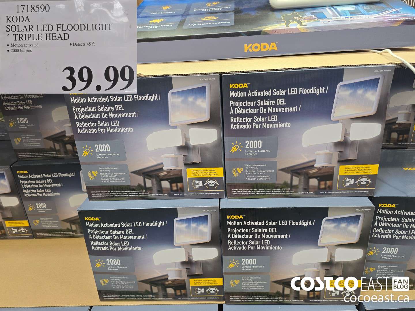 1718590 KODA SOLAR LED FLOODLIGHT TRIPLE HEAD $39.99