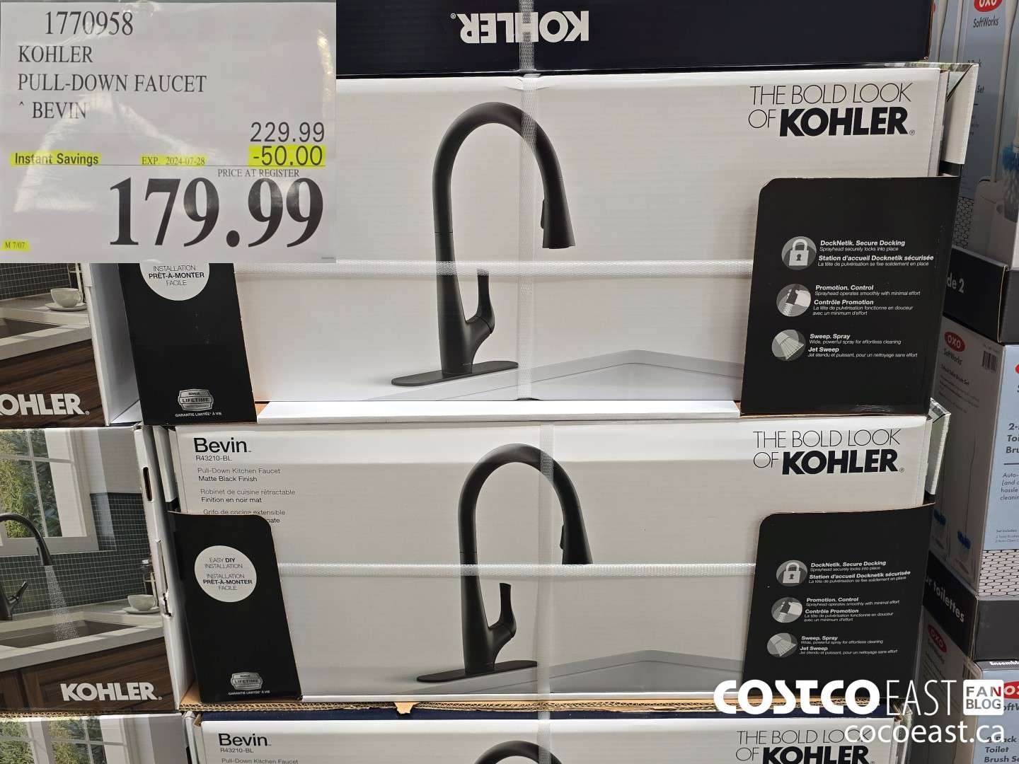 1770958 KOHLER PULL-DOWN FAUCET BEVIN ($50.00 INSTANT SAVINGS EXPIRES ON 2024-07-28) $179.99