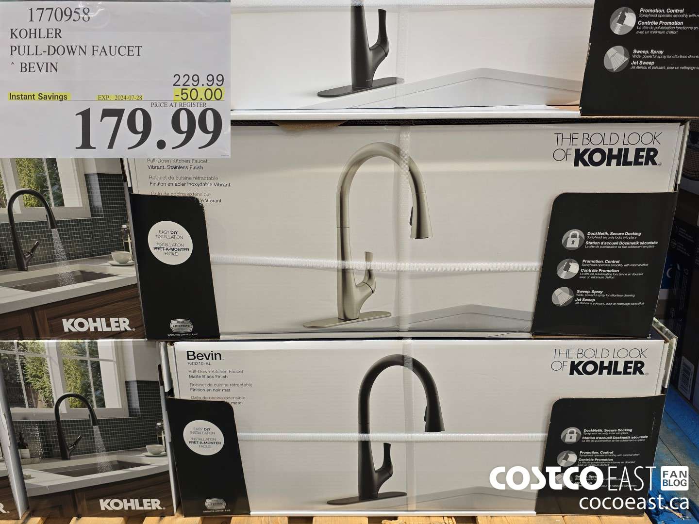 1770958 KOHLER PULL-DOWN FAUCET BEVIN ($50.00 INSTANT SAVINGS EXPIRES ON 2024-07-28) $179.99