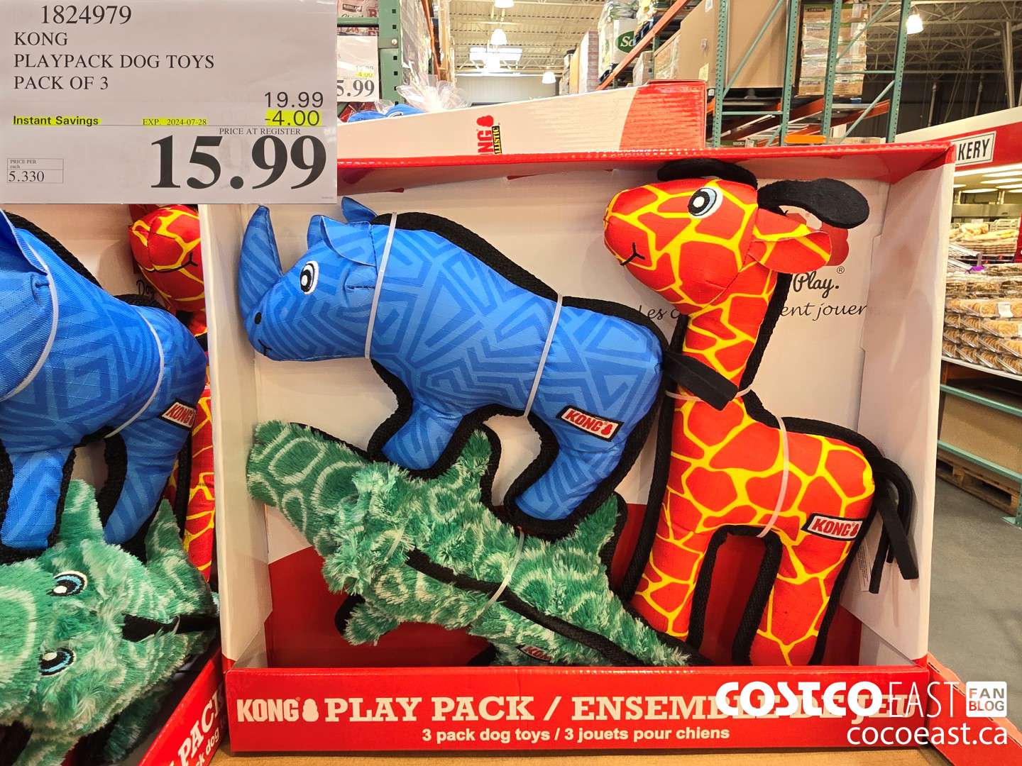 1824979 KONG PLAYPACK DOG TOYS PACK OF 3 ($4.00 INSTANT SAVINGS EXPIRES ON 2024-07-28) $15.99