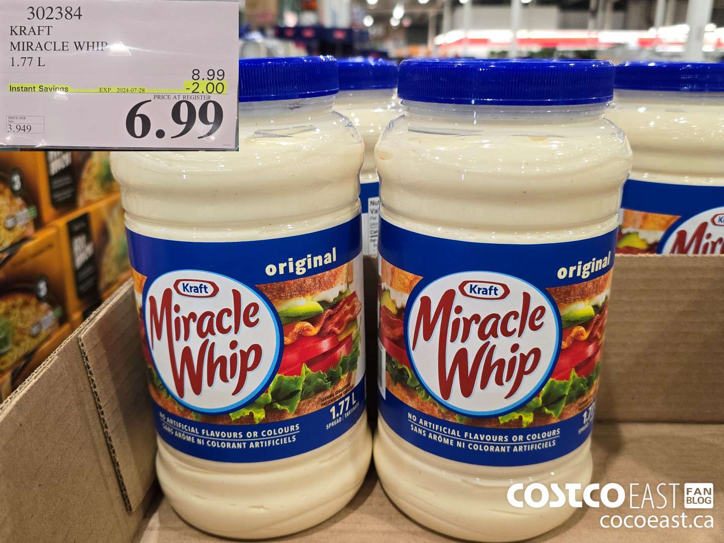 302384 KRAFT MIRACLE WHIP 1.77 L ($2.00 INSTANT SAVINGS EXPIRES ON 2024-07-28) $6.99
