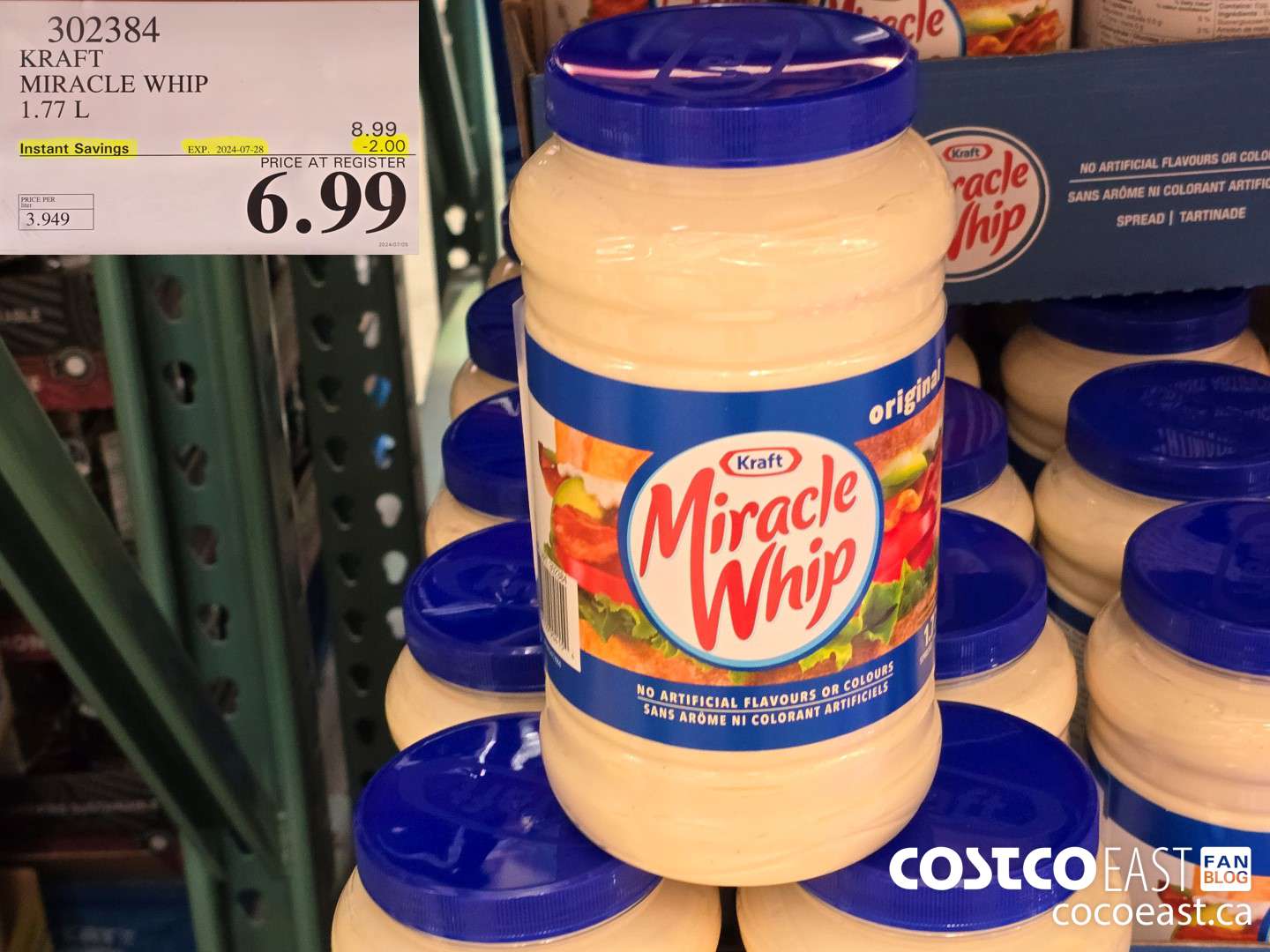 302384 KRAFT MIRACLE WHIP 1.77 L ($2.00 INSTANT SAVINGS EXPIRES ON 2024-07-28) $6.99